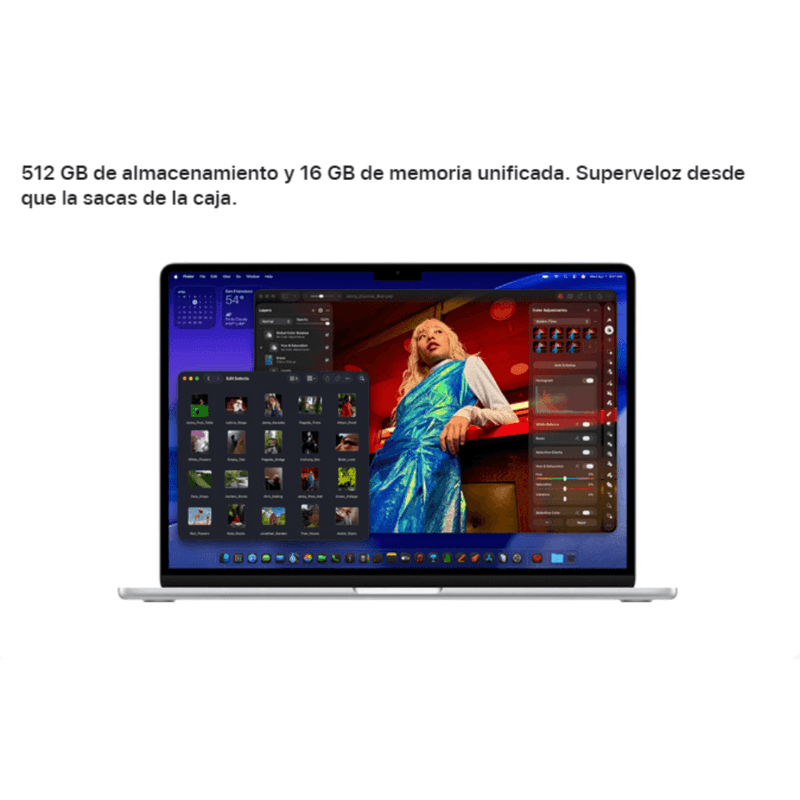 MacBook Apple MacBook Air M5 13 pulgadas Sky Blue vista abierta teclado