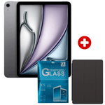 Tablet Apple iPad Air M4 11 pulgadas pantalla Liquid Retina Space Gray vista frontal y posterior encendida