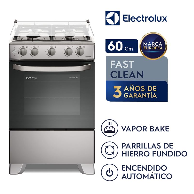 Cocina Electrolux 4 quemadores Efficient VaporBake