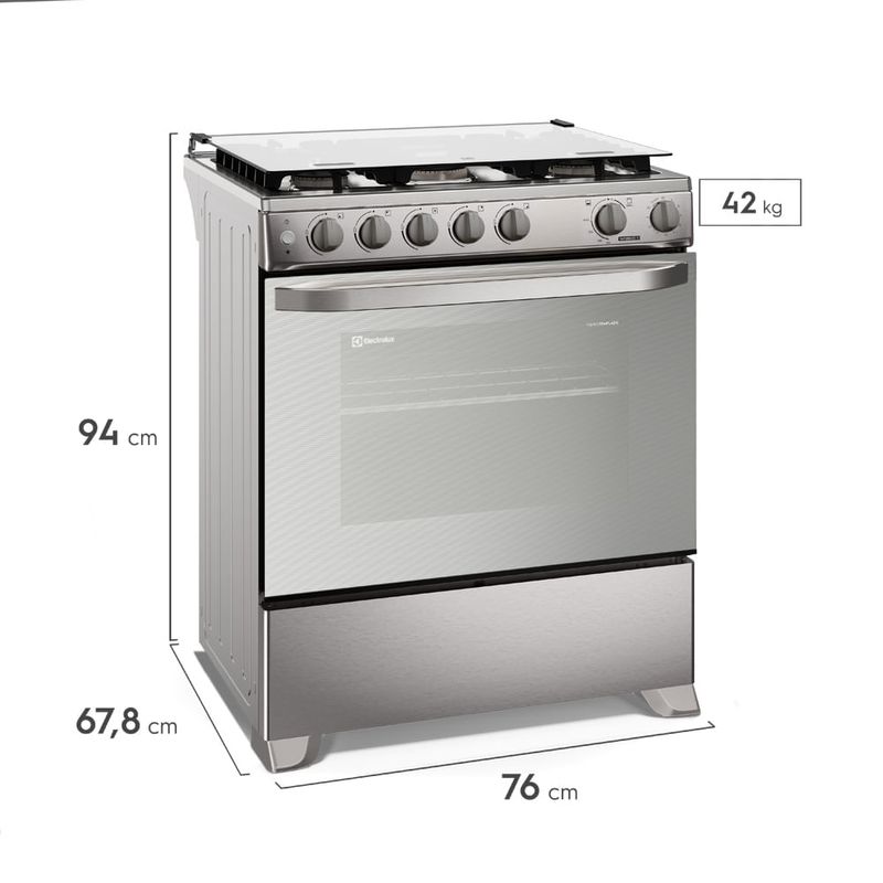 Cocina Electrolux 5 Quemadores VaporBake Triple Llama Inox