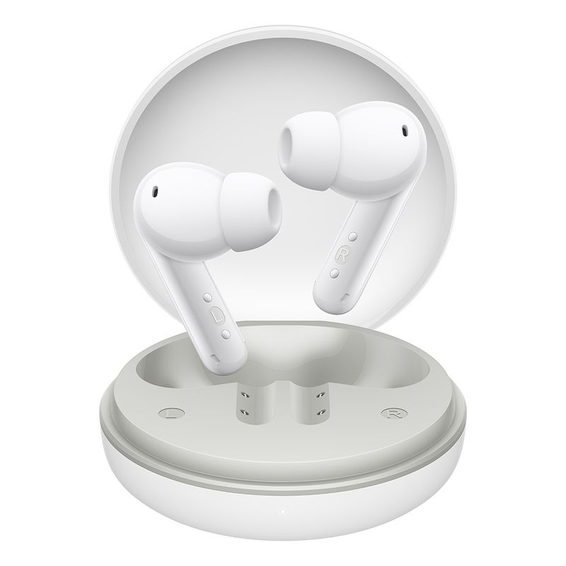 Audífonos bluetooth True Wireless Honor A PRO resistente al agua IP54 blanco vista frontal estuche de carga abierto con audífonos