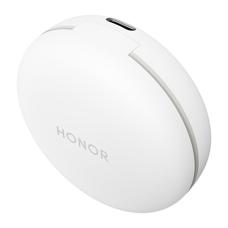 Audífonos bluetooth True Wireless Honor A PRO resistente al agua IP54 blanco vista perspectiva estuche de carga cerrado