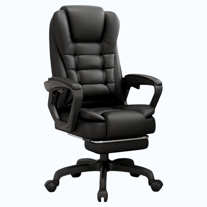 Silla de oficina ergonómica giratoria 360 grados negro vista posterior
