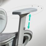 Silla ergonómica escritorio Plus cabecera gris vista detalle