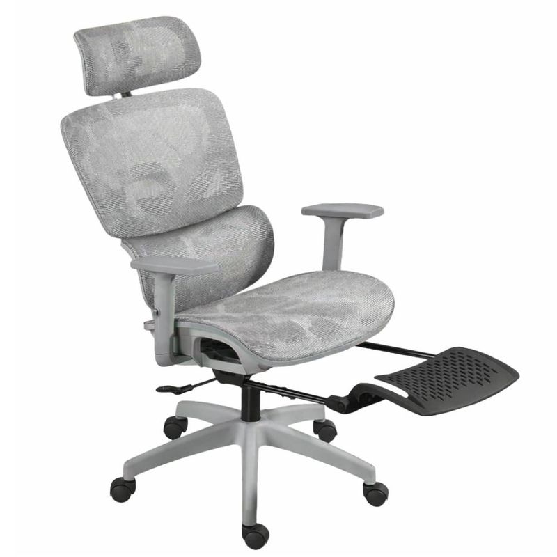 Silla ergonómica escritorio Plus malla transpirable gris vista lateral