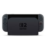 consola Nintendo Switch 2 pantalla 7.9 Full HD negro vista frontal portátil y dock juegos y GameChat