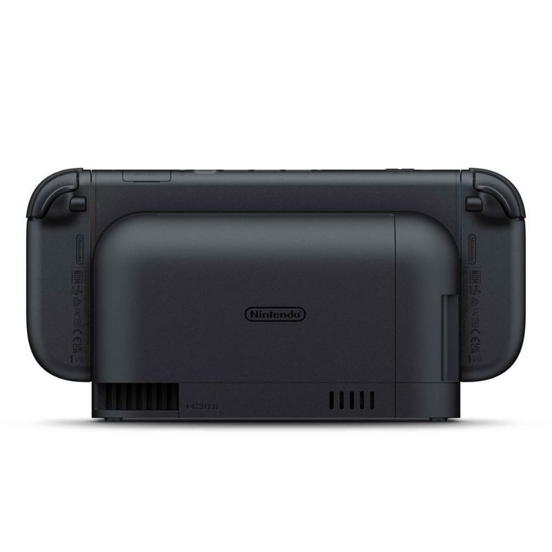 consola Nintendo Switch 2 pantalla 7.9 Full HD negro vista frontal portátil y dock juegos y GameChat