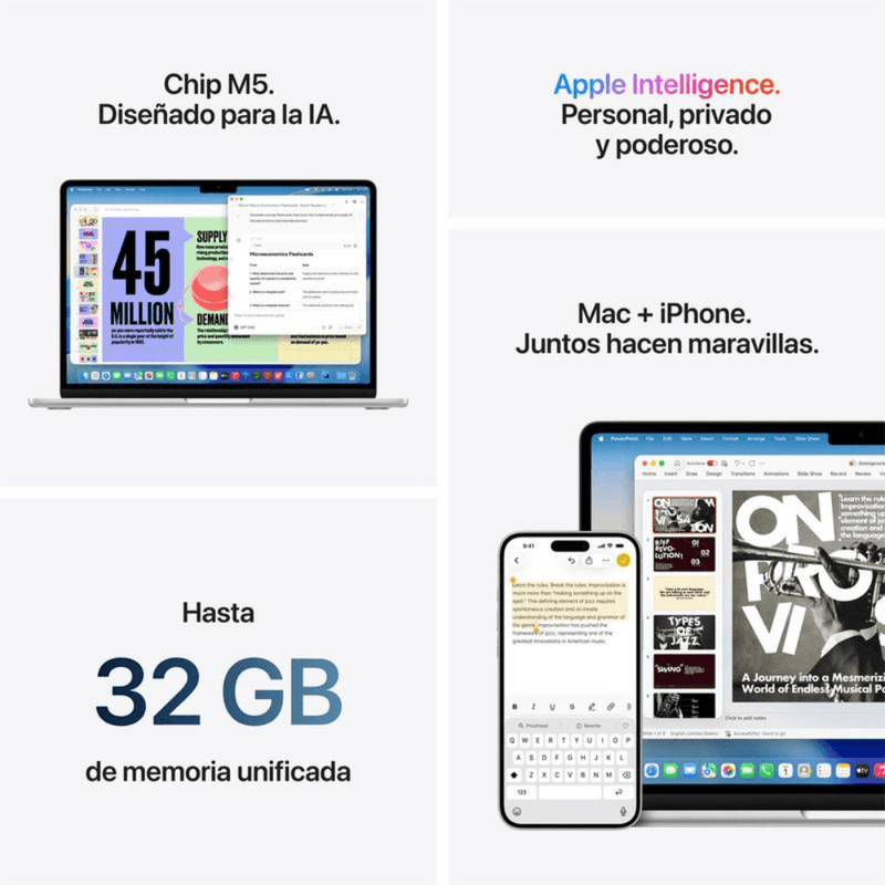 MacBook Air Apple M5 13 pulgadas Midnight uso escritorio