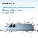 Celular Xiaomi Redmi Note 15 Pro azul glaciar imagen promocional resistencia al polvo y agua IP65