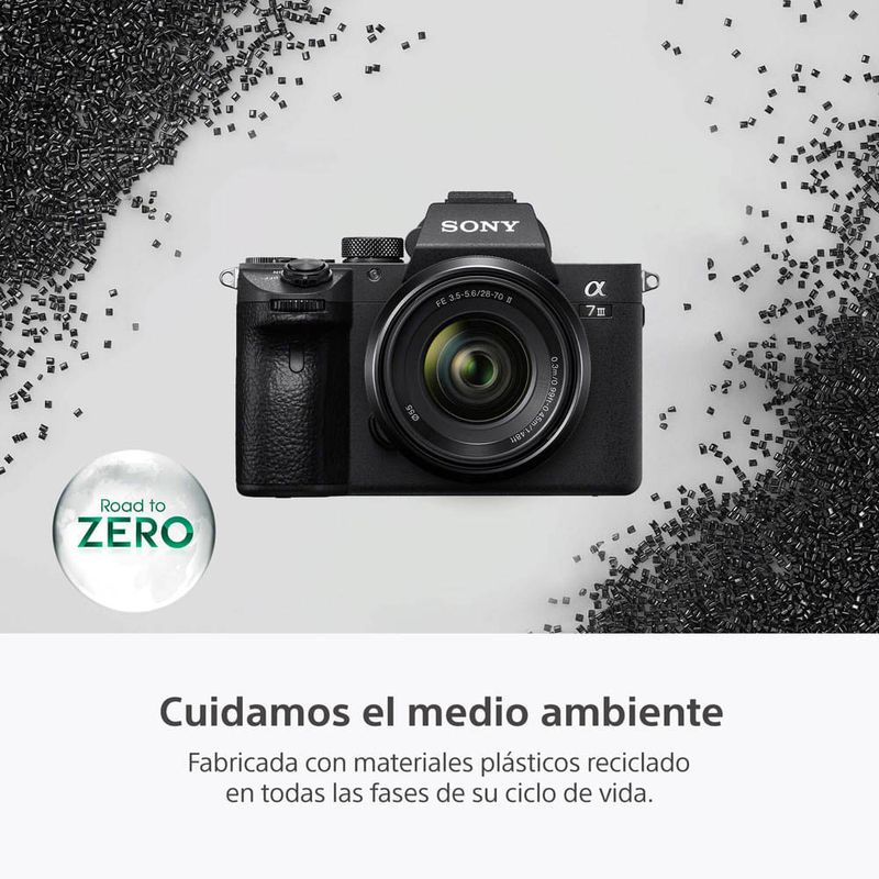Cámara Sony Alpha a7 III mirrorless lente 28-70mm uso fotografía