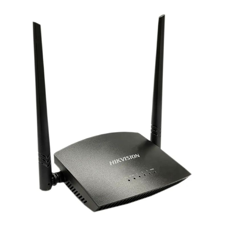 Router inalámbrico Hikvision DS-3WR4G3N 4G LTE 300Mbps negro vista frontal