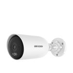 Cámara solar Hikvision 4G LTE vigilancia exterior blanca vista lateral panel solar