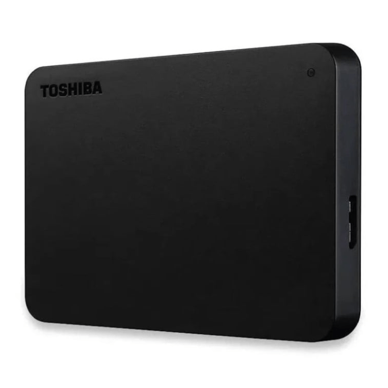 Disco duro portátil Toshiba Canvio Basics 1TB negro vista lateral producto