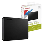 Disco duro portátil Toshiba Canvio Basics 1TB negro vista conexión USB