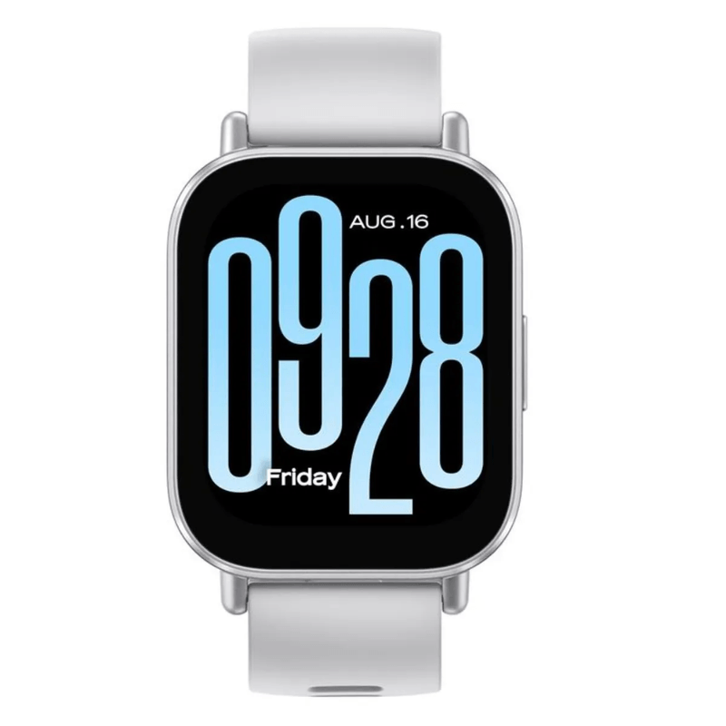 Smartwatch Xiaomi Redmi Watch 5 Active gris pantalla encendida vista frontal