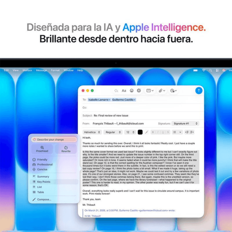 MacBook Neo Apple laptop aluminio índigo vista abierta