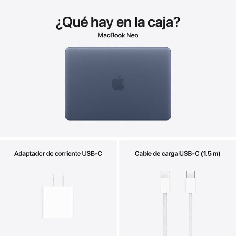 MacBook Neo Apple laptop aluminio índigo vista abierta