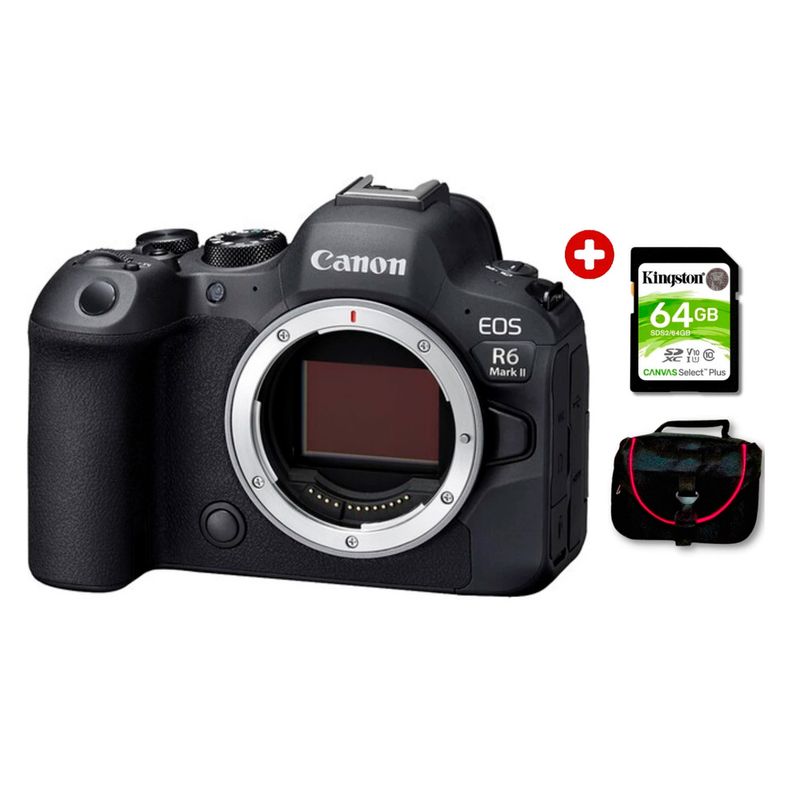Canon EOS R6 Mark II cámara profesional Canon vista frontal + regalos