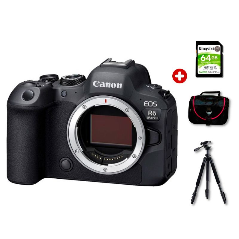 Canon EOS R6 Mark II kit deluxe con trípode y estuche
