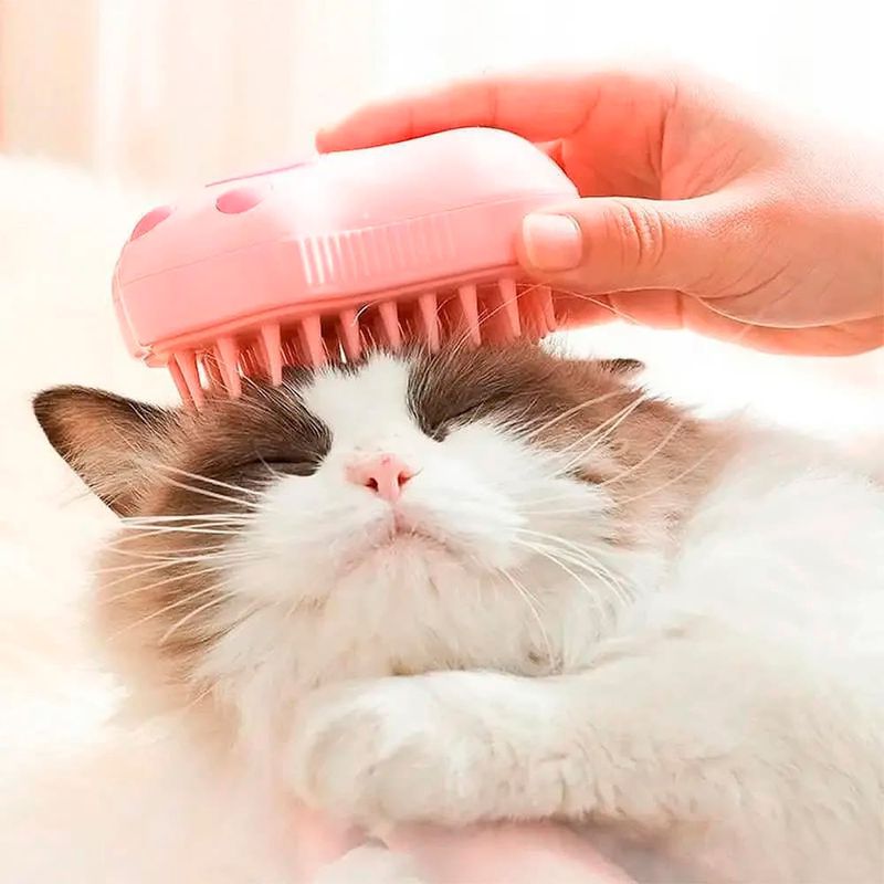 Cepillo Anavapets vaporizador para mascotas patita rosa