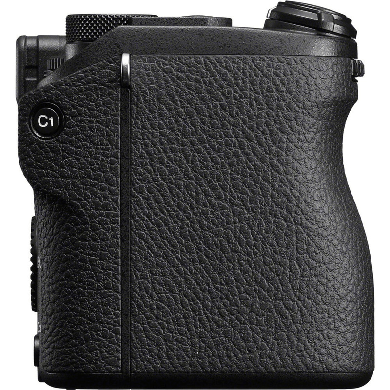 Cámara mirrorless Sony Alpha a6700 26MP video 4K cuerpo solo negro con kit básico vista lateral
