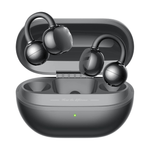 Audífonos Bluetooth True Wireless SoundPeats Pop Clip open ear IPX5 negro vista lateral con estuche de carga