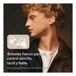 Audífonos Bluetooth True Wireless SoundPeats Pop Clip open ear IPX5 negro vista lateral con estuche de carga
