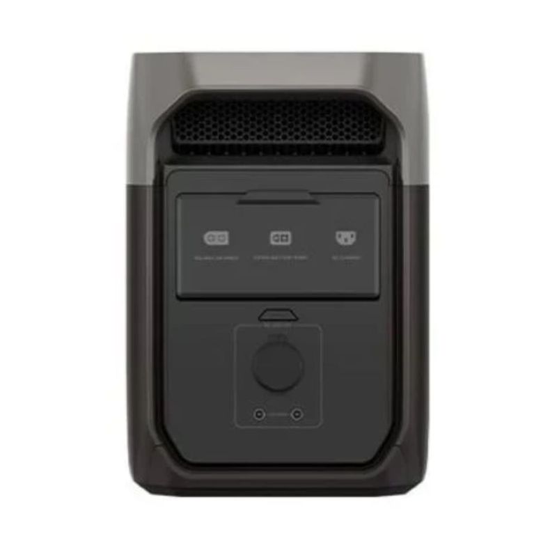 Estación de energía portátil EcoFlow Delta 3 1800W 1024Wh recargable gris oscuro vista frontal uso doméstico y exterior