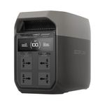 Estación de energía portátil EcoFlow Delta 3 1800W 1024Wh recargable gris oscuro vista frontal uso doméstico y exterior