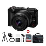 Cámara mirrorless Canon EOS R50 V 24.2MP lente 14-30mm 4K negro vista en grabación