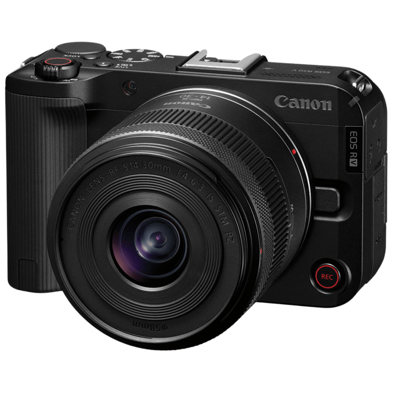 Cámara mirrorless Canon EOS R50 V 24.2MP lente 14-30mm 4K negro vista frontal