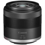 Cámara mirrorless Canon EOS R50 V 24.2MP lente 14-30mm 4K negro vista detalle lente
