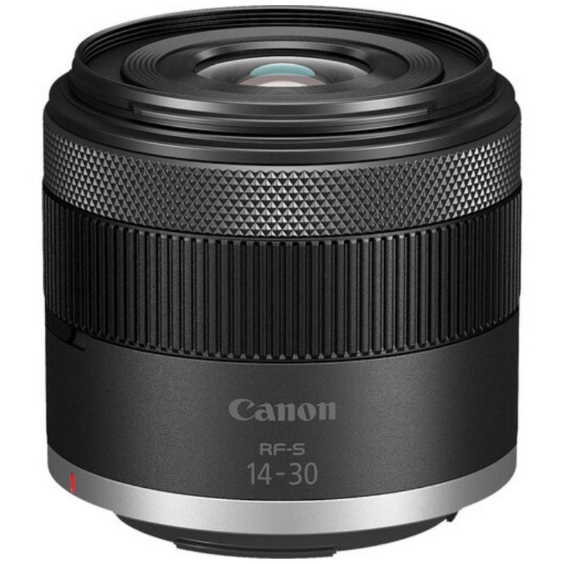 Cámara mirrorless Canon EOS R50 V 24.2MP lente 14-30mm 4K negro vista detalle lente