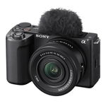 Cámara mirrorless Sony ZV-E10 II 26MP lente 16-50mm 4K negro vista en ángulo
