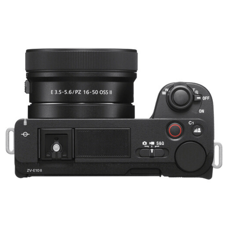 Cámara mirrorless Sony ZV-E10 II 26MP lente 16-50mm 4K negro vista superior