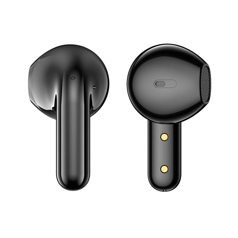 Audífonos bluetooth True Wireless Decibel Air batería 7.5 horas negro vista frontal detalle de audífonos inalámbricos