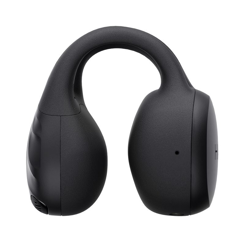 Audífonos bluetooth True Wireless Hakii Link resistencia al agua IPX5 negro vista frontal banda de sujeción para cuello