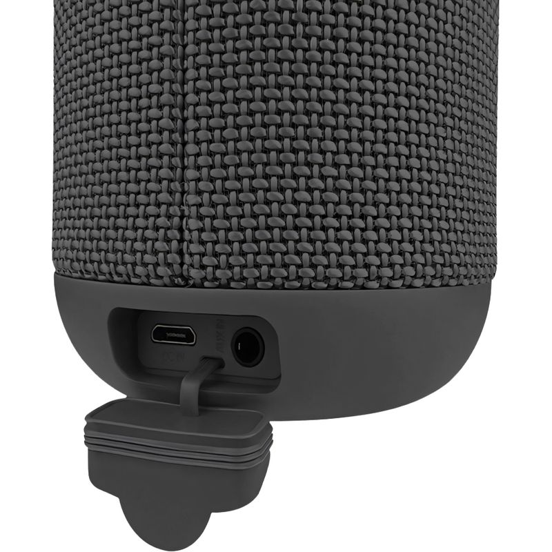 Parlante Bluetooth BoogieBoom IPX7 portátil recargable negro vista detalle botones