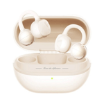 Audífonos Bluetooth SoundPeats Pop Clip True Wireless IPX5 30 horas beige vista frontal