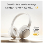 Audífonos Bluetooth Over Ear QCY H3 ANC cancelación de ruido blanco vista frontal autonomía de hasta 60 horas