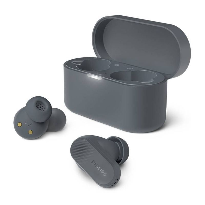 Audífonos TWS Philips TAT3509GY IPX4 gris frontal
