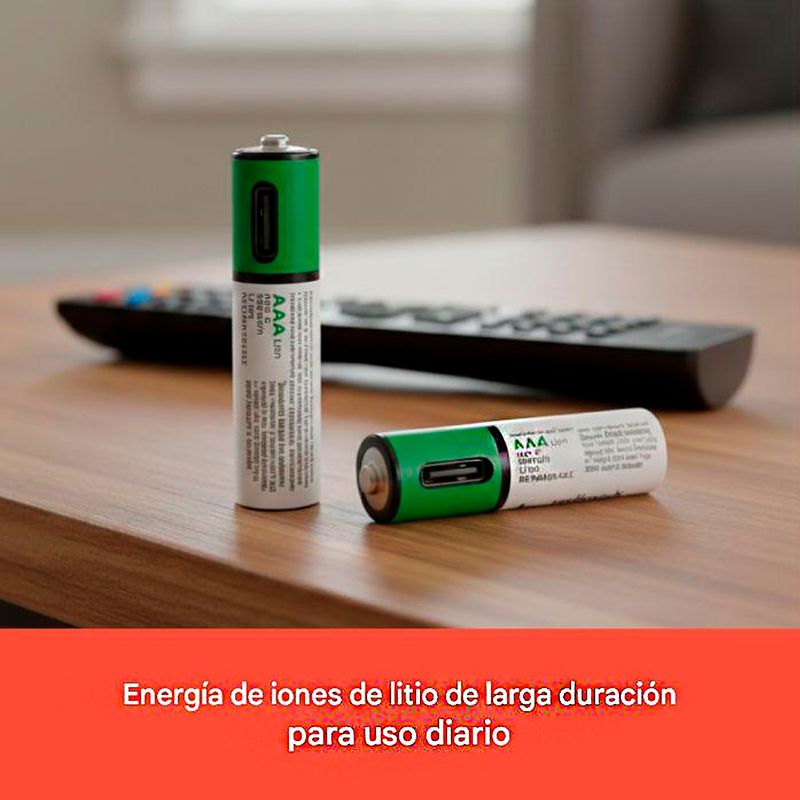 Pilas AAA recargables Radioshack 2200mAh instaladas en dispositivo