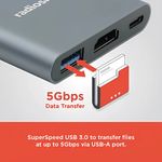 Adaptador multipuerto 3 en 1 Radioshack USB-C negro transferencia