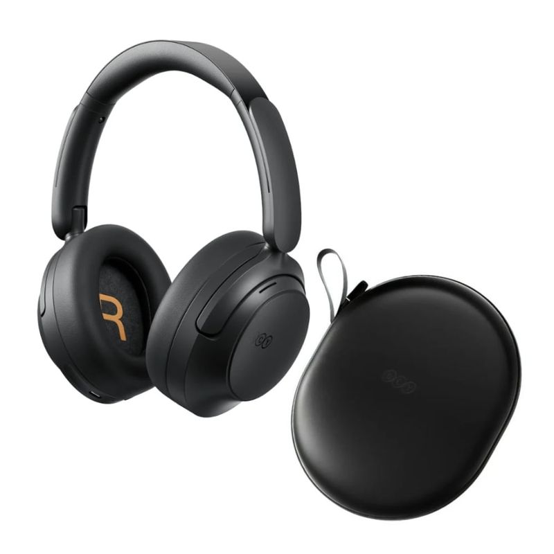 Audífonos QCY H3S con cancelación de ruido activa ANC, True Wireless, micrófono incorporado, estuche negro, vista frontal en contexto diario