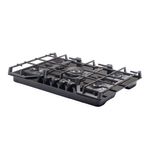 Encimera a gas Scollection 5 hornillas vidrio templado negro vista frontal oblicua