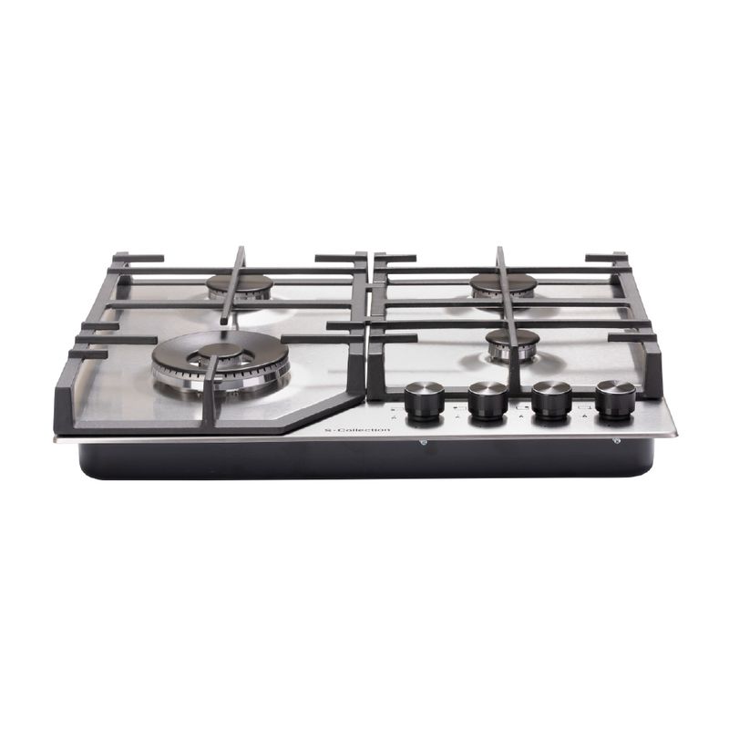 Encimera a gas SCollection 4 quemadores acero inoxidable especificaciones vista lateral