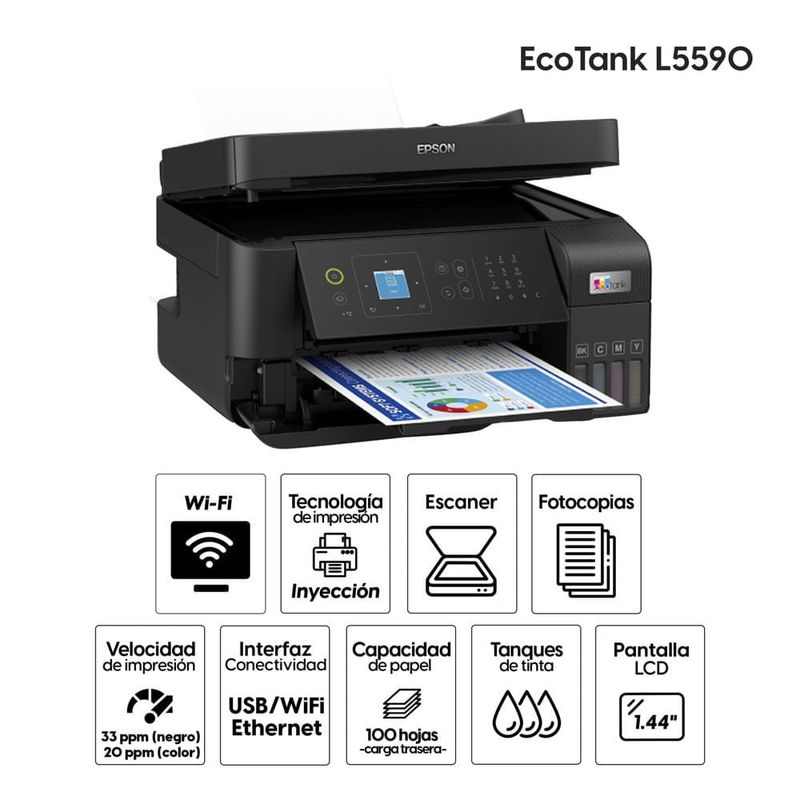 Epson EcoTank L5590 multifunción wifi reemp. especificaciones