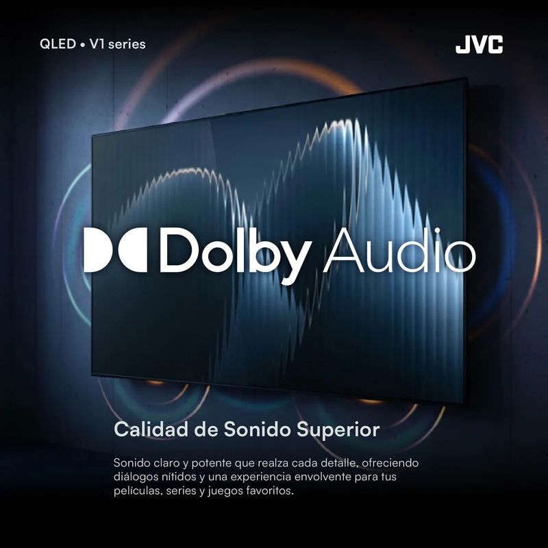 Smart TV JVC 50 pulgadas QLED Google TV modelo LT-50KM758 color negro