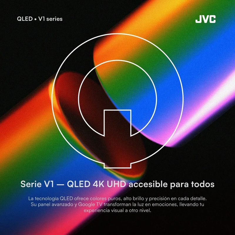 Smart TV JVC 50 pulgadas QLED Google TV modelo LT-50KM758 color negro