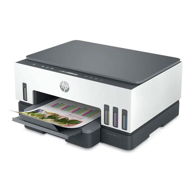 Impresora multifuncional HP Smart Tank 720 duplex reempacada diagonal